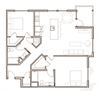 2 bedroom floor plan l Aster Apartments for rent in Dublin CA